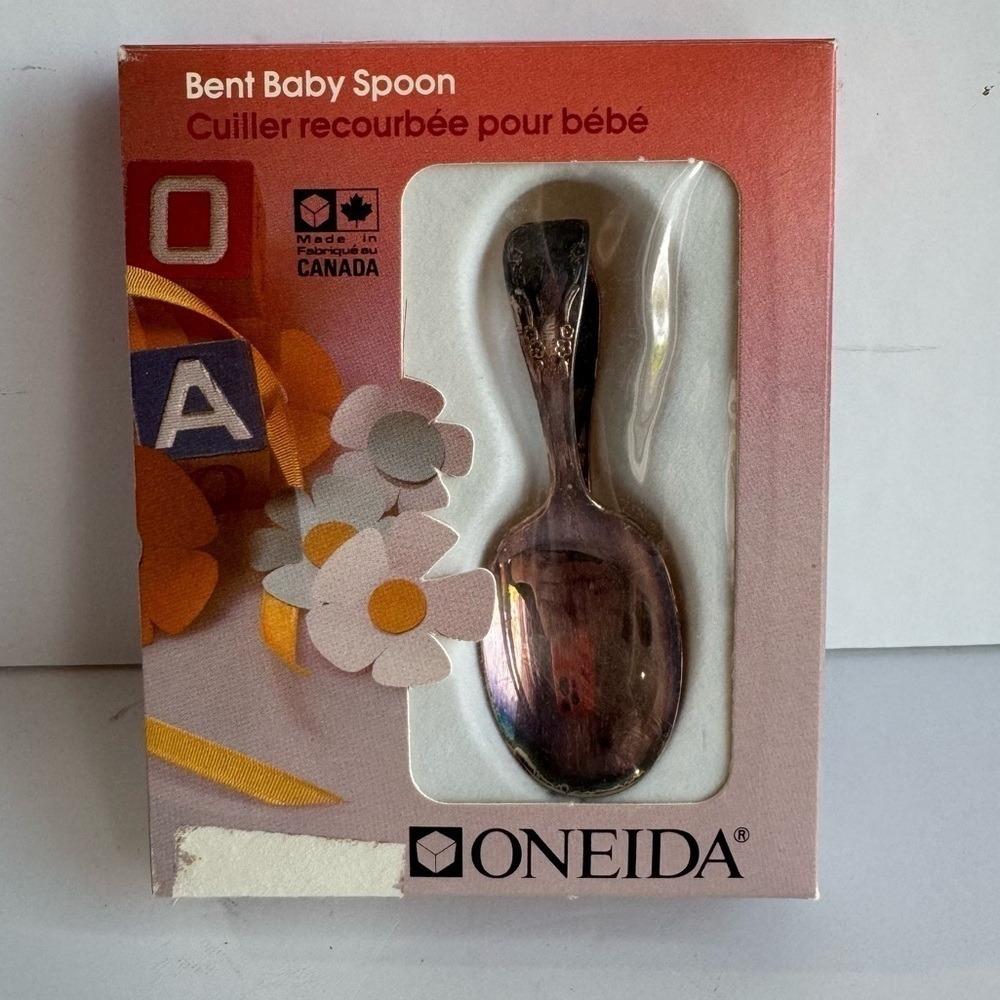 Vintage Silver Plated Oneida Bent Baby Spoon Community Christmas Gift